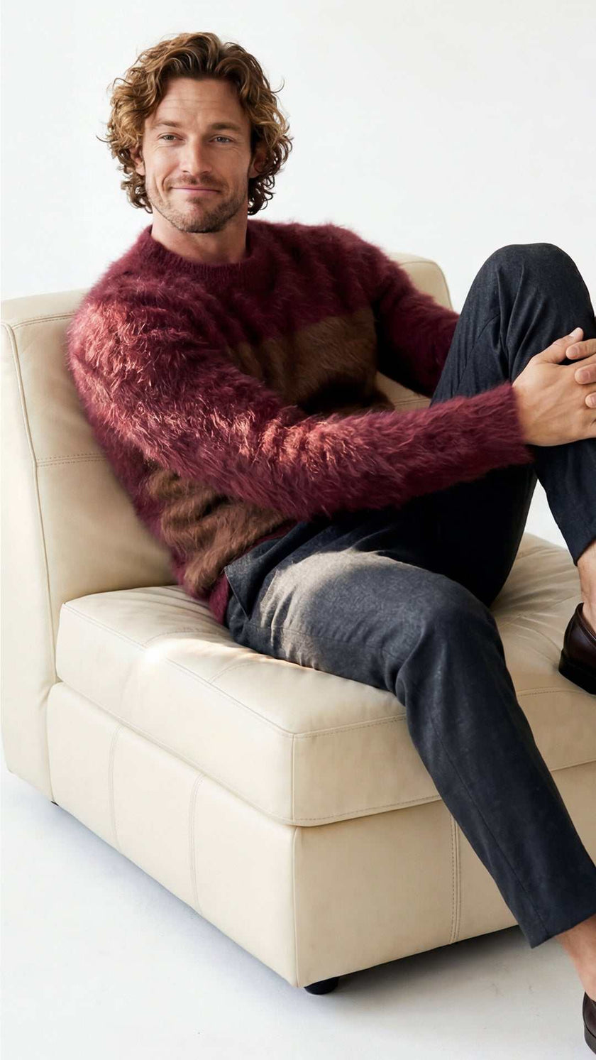 Men's GUCCI Sweater rare angora crewneck luxuriously soft premium knitwear for men