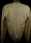 Retro ivory original mohair V-neck pullover sweater by Arrow Cum Laude, medium size