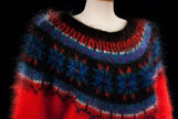 Woman's Icelandic Design lightweight warm mohair crewneck sweater with snowflake pattern