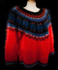 Woman's Icelandic design mohair crewneck sweater with snowflake pattern