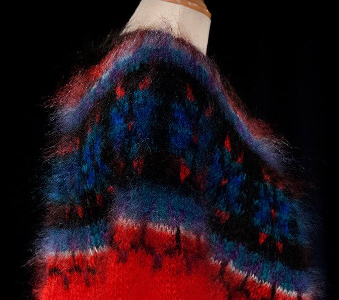 Woman's Icelandic Design mohair crewneck sweater with classic snowflake pattern