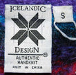 Colorful woman's mohair cardigan label by Icelandic Design size small authentic handknit