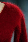 Red angora cardigan sweater for women by J.Crew in small size
