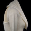 Ivory white angora sweaterdress with cowl neck and open back by Moda International in small size