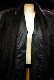 Woman's black Angora cardigan sweater with colorful large peacock design on back, nylon lined, plus size 2X
