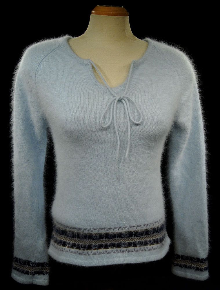 Angora-Pullover mit Schluppenkragen für Damen