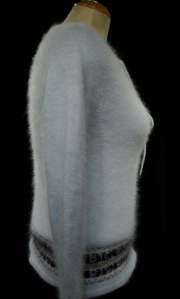 Angora-Pullover mit Schluppenkragen für Damen
