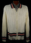 Men's Retro Tennis Sweater Zipper-Front Cardigan