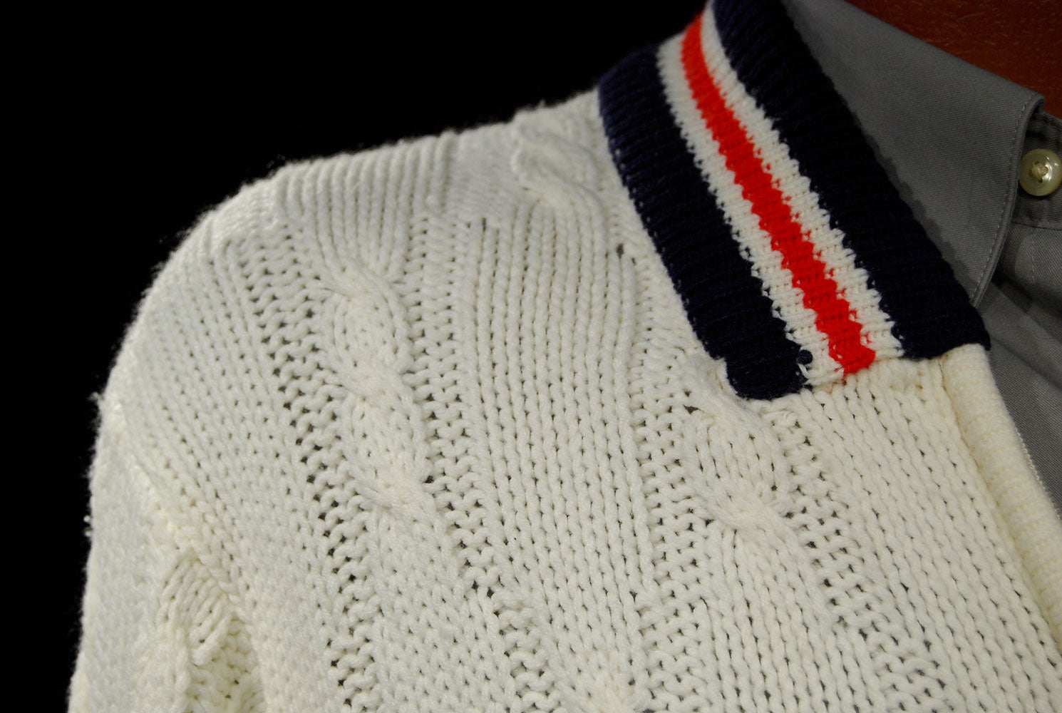 Men's Retro Tennis Sweater Zipper-Front Cardigan
