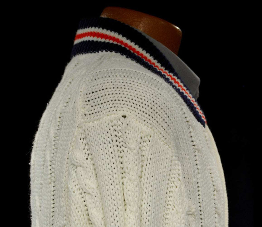 Men's Retro Tennis Sweater Zipper-Front Cardigan