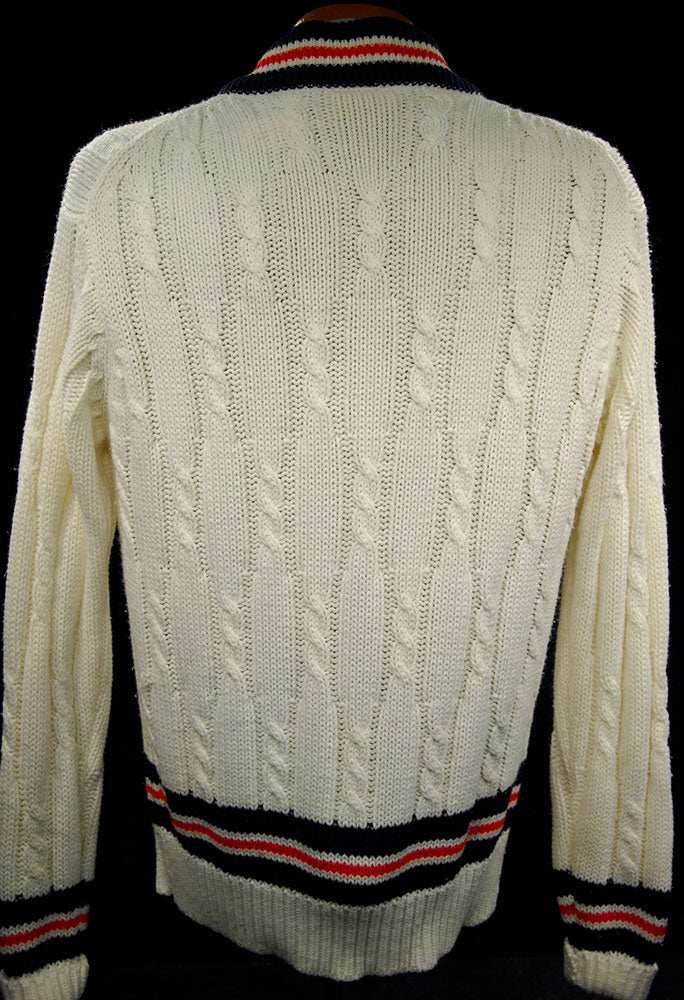 Men's Retro Tennis Sweater Zipper-Front Cardigan