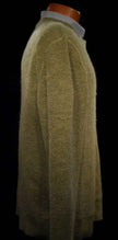 Heather-sage green men's cashmere crewneck sweater by Gene Meyer, size medium, 100% cashmere pullover
