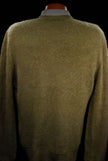 Heather-sage green men's cashmere crewneck sweater by Gene Meyer, size medium, 100% cashmere pullover