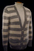 Woman's grey and white striped angora cardigan sweater with pockets by Victoria's Secret PINK