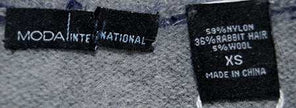 Woman's blue and gray striped scoop-neck angora sweater by Victoria's Secret, X-small size