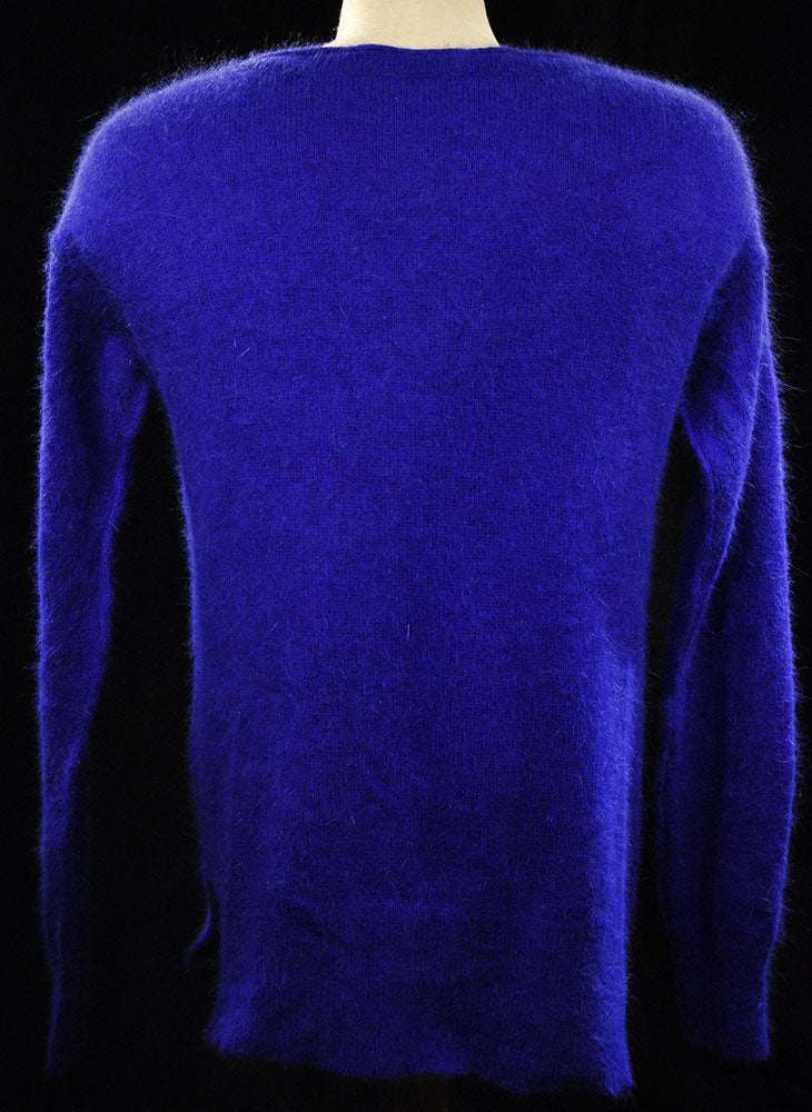 Woman's royal-blue angora scoop-neck sweater by Victoria's Secret in small-medium size