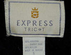 Express Tricot label on woman's black angora blend sweater tag