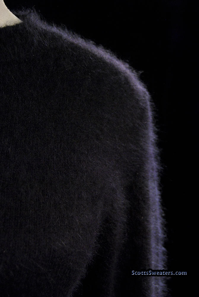 Schwarzer Angora-Rundhalspullover für Damen von Express Tricot