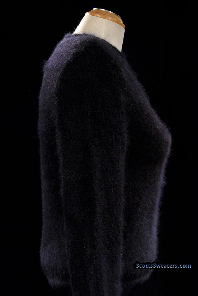 Schwarzer Angora-Rundhalspullover für Damen von Express Tricot