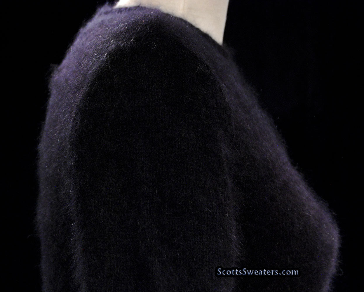 Schwarzer Angora-Rundhalspullover für Damen von Express Tricot