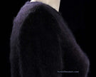 Woman's black angora crewneck sweater by Express Tricot in soft fuzzy texture