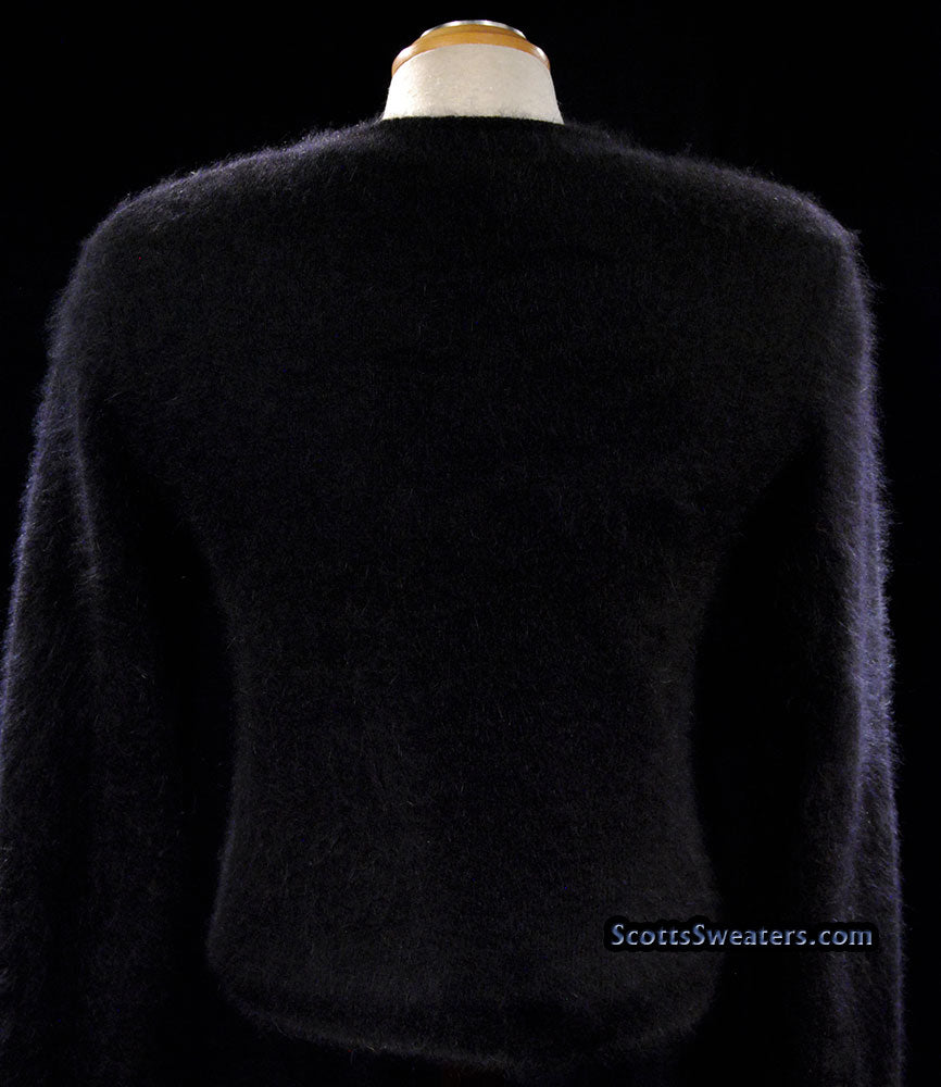 Schwarzer Angora-Rundhalspullover für Damen von Express Tricot