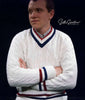 Men's retro cable-knit V-neck tennis sweater size small 100% acrylic pre-owned