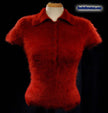 Woman's burgundy short-sleeved angora pullover sweater by J.Crew