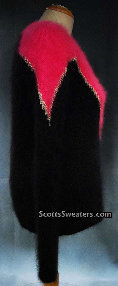 Two-tone angora sweater by Juicy Couture in soft pullover style