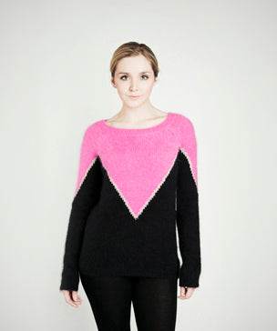 Two-tone angora sweater by Juicy Couture soft pullover design