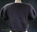 Woman's Angora shrug cardigan sweater with jeweled rhinestone button by Express in dark color