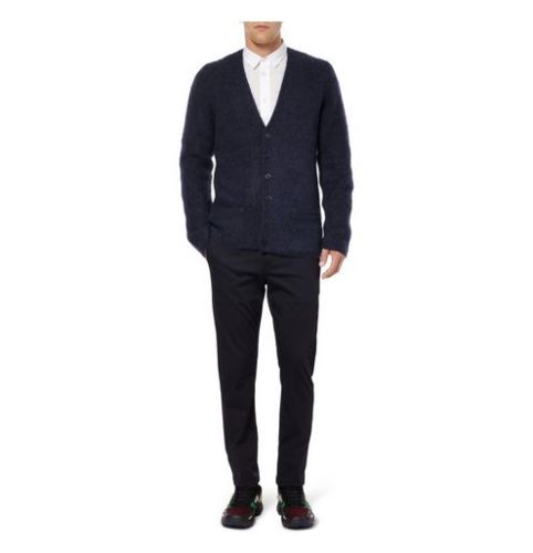 Men's Cardigan Mohair Sweater