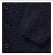 Men's navy blue mohair cardigan sweater with front pockets by Sibling London