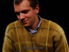 Retro shaggy plaid golden mohair V-neck sweater by Shag-a-Rac Young Breed