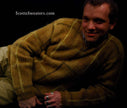 Golden retro shaggy plaid mohair V-neck sweater by Shag-a-Rac Young Breed Revere