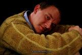Golden retro shaggy plaid mohair V-neck sweater by Shag-a-Rac Young Breed in small/medium size