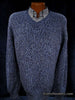 Blue and black tweed knit men's cashmere V-neck sweater in XL/XXL size