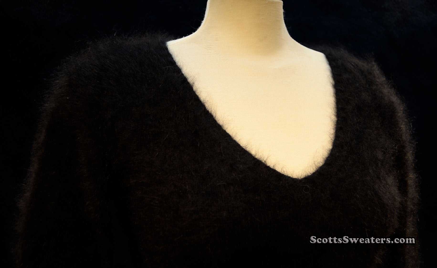 Woman's Angora Scoop Neck Sweater in muted tan with slight greenish tint by Banana Republic