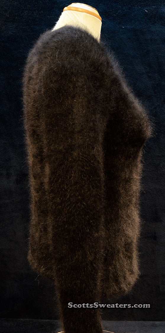 Woman's Angora Scoop Neck Sweater in muted tan cling-fit design by Banana Republic