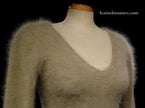 Woman's Angora Scoop Neck Sweater in muted tan with cling-fit design by Banana Republic