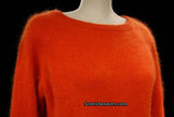 Woman's orange jewel-neck soft angora sweater by H&M size medium