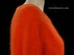 Woman's orange jewel-neck soft fuzzy angora sweater by H&M size medium