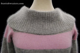 Girl's pink and grey striped angora cowlneck sweater by bebe in small size