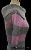 Girl's pink and grey striped angora cowlneck sweater by bebe in small size