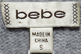 Girl's pink and grey striped angora cowlneck sweater by bebe, size small