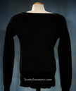 Black woman's angora scoop neck sweater by Moda Intl, X-small size