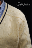 Tennis Sweater Retro by Clansman Cable Knit Ivory