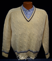 Tennis Sweater Retro by Clansman Cable Knit Ivory