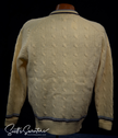 Tennis Sweater Retro by Clansman Cable Knit Ivory
