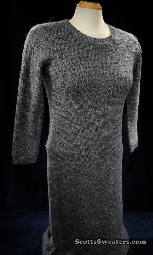Woman's Grey Alpaca-Merino Wool Sweaterdress (Copy)